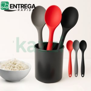 Kit 3 ou 1 Peça Colher de Silicone 27,6cm Antiaderente Utensílios de Cozinha Jogo de Colheres de Arroz