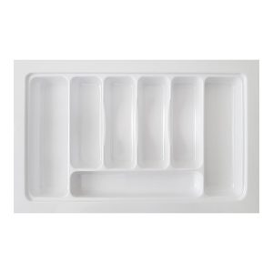 Porta Talheres Organizador de Gaveta Cozinha 7 Divisórias Branco OG-144
