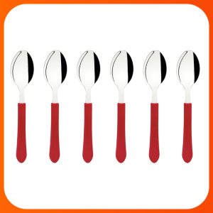 Colher de Mesa Tramontina Inox Cabo Vermelho Leme - Conjunto