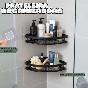 Prateleira Organizadora de Parede com Fixação Adesiva e Alta Resistência para Banheiro e Cozinha