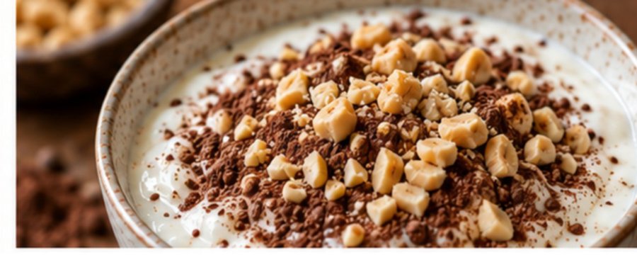 Bowl de iogurte com cacau e amendoim - receita low carb