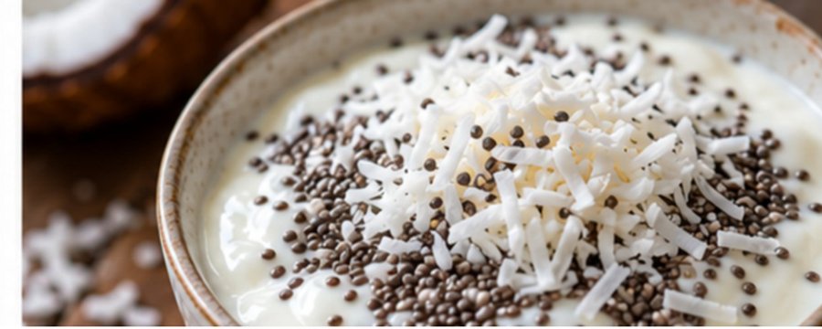 Bowl de iogurte com chia e coco - receita low carb