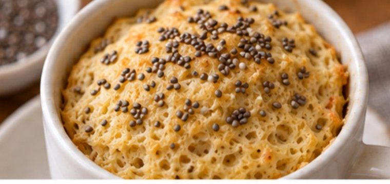 Pão de caneca com chia - receita low carb