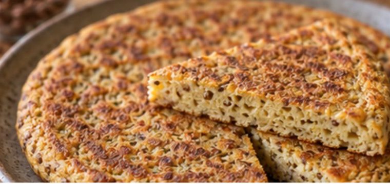Pão de frigideira de linhaça - receita low carb