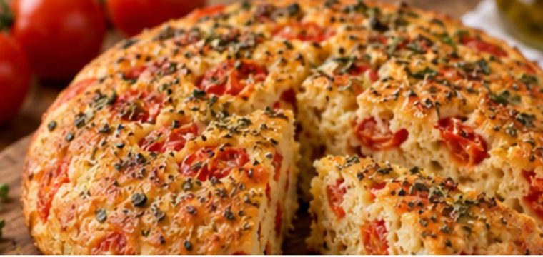 Pão de tomate e orégano - receita low carb