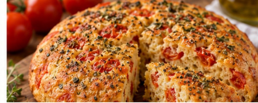 Pão de tomate e orégano - receita low carb