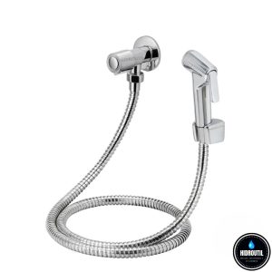 Ducha Higiênica Completa Luxo 1/4 Volta ABS Inox Cromado com Registro e Suporte