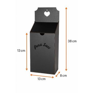 Puxa Saco de Parede em MDF Porta Sacolas Plástico Organizador de Cozinha Lavanderia Decorativo Prático Premium