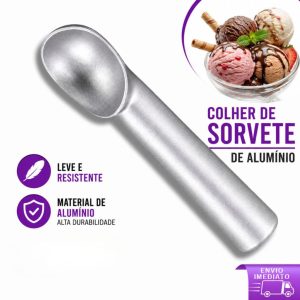 Colher de Sorvete E Açaí de Alumínio - Concha para Sorveteria Lanchonete Restaurante