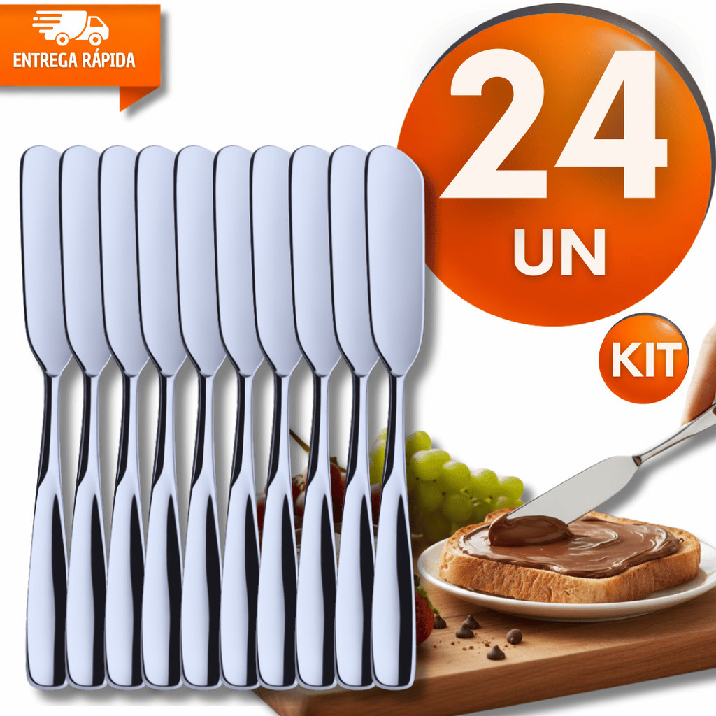 Combo Espátulas Manteiga Patê Geleia Aço Inox Cozinha Restaurante Buffet Multiuso Utensílios