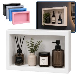 Nicho Sobrepor Organizador de Parede 28x40 para Banheiro/Quarto/Cozinha Decoração Moderno Meu Ape