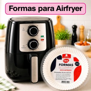 Forma De Airfryer Descartável Redondo Antiaderente Para Cozimento Papel Fritadeira Cozimento