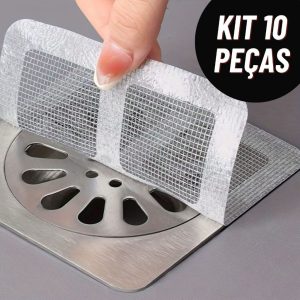 Kit Filtro Adesivo Descartável Ralo de Pia Banheiro