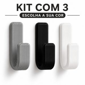 Kit de 3 Ganchos Suporte Resistente Com Fita Dupla Face 3M Para Toalhas Roupas Acessórios