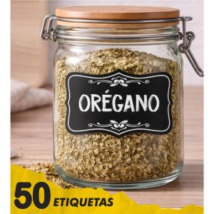 50 Adesivos Para Potes de Temperos Mantimentos Cozinha Organizadores 5x3cm