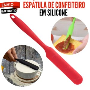Espátula Fina de Silicone para Cozinha Perfeita para Bolos Cremes e Recheios