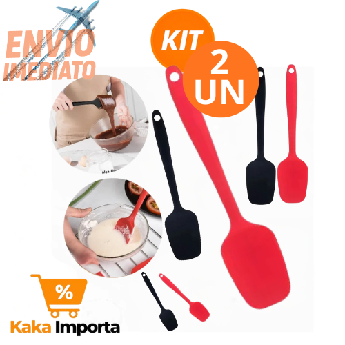 Espátula de Silicone Multiuso Premium, Kit Com 2 Unidades 27,7cm Casa Cozinha Buffet Restaurante