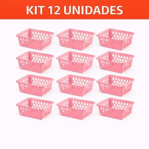 KIT CESTOS ORGANIZADOR CESTINHO MULTIUSO GAVETA ESCRITORIO CLINICA