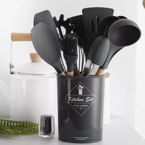 Jogo Completo de Utensílios de Cozinha de Silicone Itens Essenciais para sua Casa KITC/12