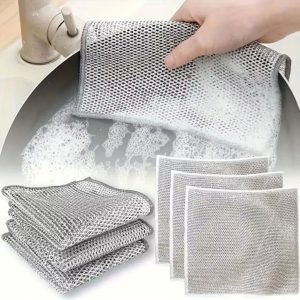 KIT 5/10/20 Pcs Pano De Limpeza De Arame Metálico Malha Não Oleosa Fogão De Cozinha Prato & Panelas