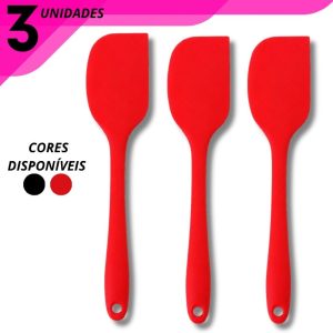Espátula de Silicone Vermelho/Preto Pão Duro 26,2cm Antiaderente Flexível Resistente ao Calor