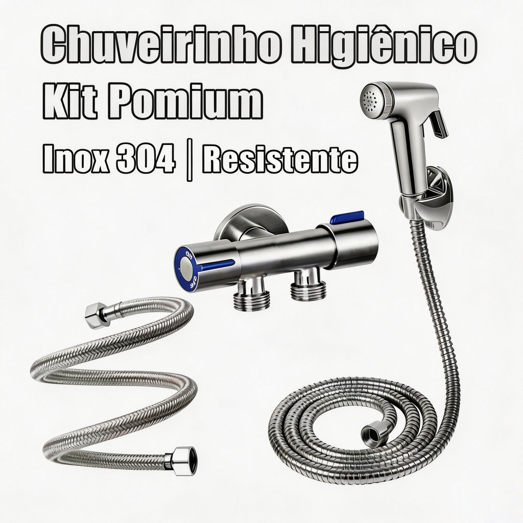 Ducha Higiênica Cromada Com Registro Dupla Saída De Água Multifuncional Prático