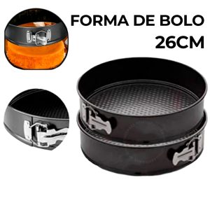 Kit 1 ou 2 Formas Assadeira 26cm Com Fundo Removível Antiaderente Bolos Tortas Condução De Calor