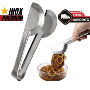 Pegador Universal em Aço Inox Reforçado | Utensílio de Cozinha para Salada, Carne e Churrasco