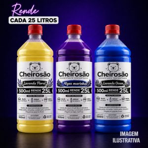KIT 3 Desinfetantes Concentrados 500ML FAZ 25L - VÁRIAS FRAGRÂNCIAS - CHEIROSÃO