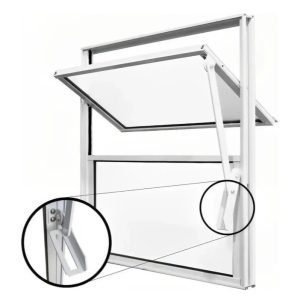 Janela Vitrô Basculante 40cmx40cm Alumínio Brilhante Vidro Liso Incolor p/ Banheiro, Cozinha