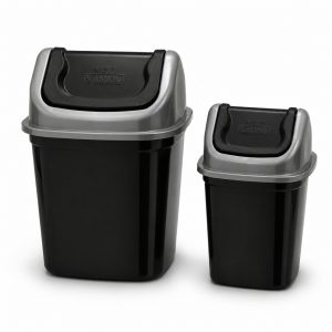 Kit Lixeira Basculante 7L + 3,6L Organização Cozinha Banheiro Pia Escritório Multiuso  Utilidades Plástico Reforçado