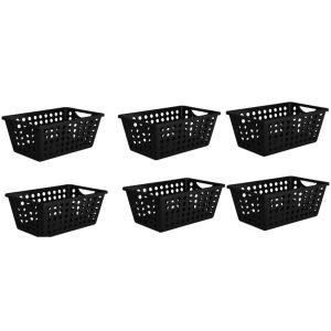 Cesta Organizadora Multiuso 4,3 Litros Preta – Kit com 06 Unidades | Organização Prática e Moderna