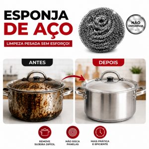 KIT 12, 10 OU 5 UNIDADES Esponja de Aço Garbo 10g para Limpeza de Panelas