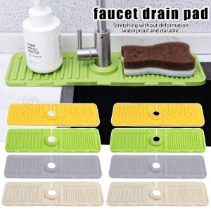 Almofada De Silicone Para Drenagem De Torneira-Tapete À Prova De Respingos Lavatório-Rack De Bandeja Lateral Pia-Secagem