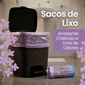 Saco de Lixo Perfumado Pequeno Econômico Neutraliza Odores Banheiro E Pia