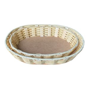Kit 2 Bandeja para Pão e Café da Manhã Decorativa em Fibra Sintética Artesanal