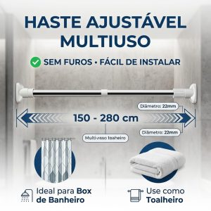 varão de cortina cortina de banheiro E Quarto Sem Furo Ajustável Pressão 70-120 90-160 110-200 150-280cm