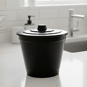 Lixeira Plástica 3L Com Tampa Compacta Minimaista Ideal Para Banheiro Cozinha Escritório Organização