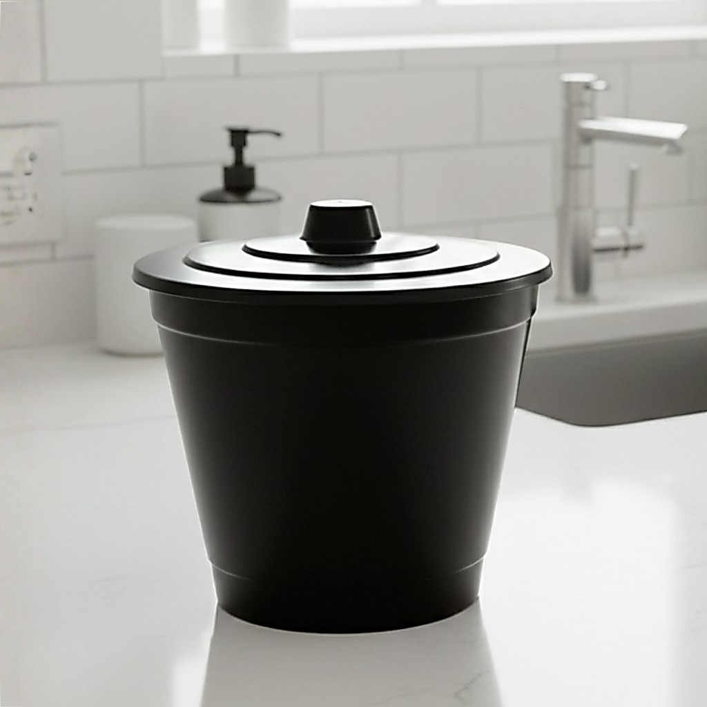 Lixeira Plástica 3L Com Tampa Compacta Minimaista Ideal Para Banheiro Cozinha Escritório Organização