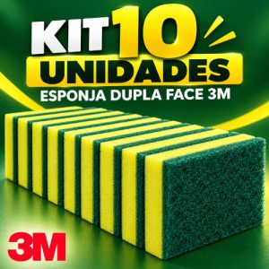 Esponja Multiuso Dupla Face Tinindo da 3M Pct C/10 Unidades - NF - ENVIO RÁPIDO
