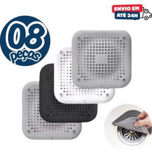 Kit 08 04 ou 02 Protetor Ralo De Silicone Para Banheiro Pia De Cozinha Banheira Lavanderia Anti Inseto