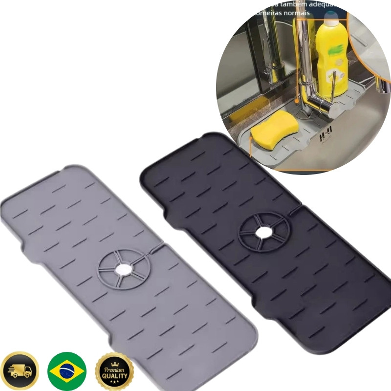 Protetor de Torneira em Silicone – Tapete Absorvente e Escorredor de Pia para Cozinha e Banheiro