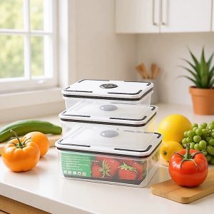 Kit Potes Herméticos Alimentos 5 Peças Conjunto Organizador De Mesa